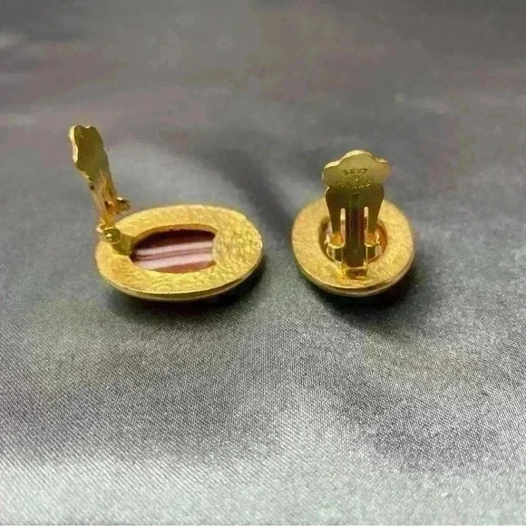 Kenneth Jay Lane KJL Vintage 60s Era Custom Costume Jewelry Earrings Clip-on - Picture 3 of 3